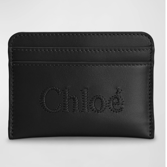 Chloe Handbags - NEW $290 Chloe Sense Logo Calfskin Card Case in Black Leather!